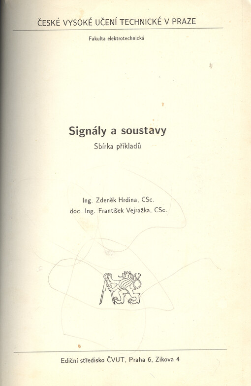 Signály a soustavy : sbírka příkladů
