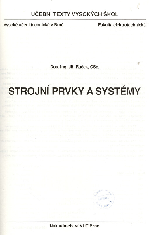 Strojní prvky a systémy
