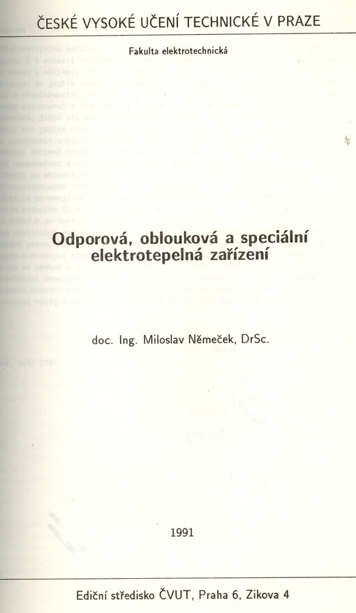 Odporová, oblouková a speciální elektrotepelná zařízení