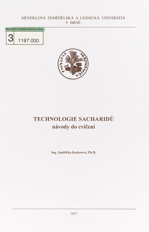 Technologie sacharidů: návody do cvičení