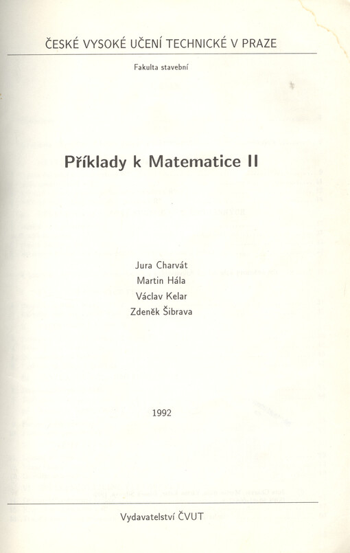 Příklady k Matematice II