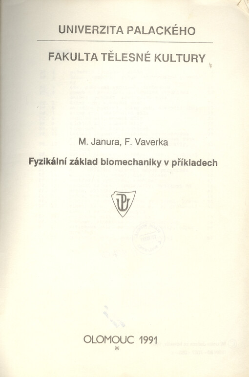 Fyzikální základ biomechaniky v příkladech