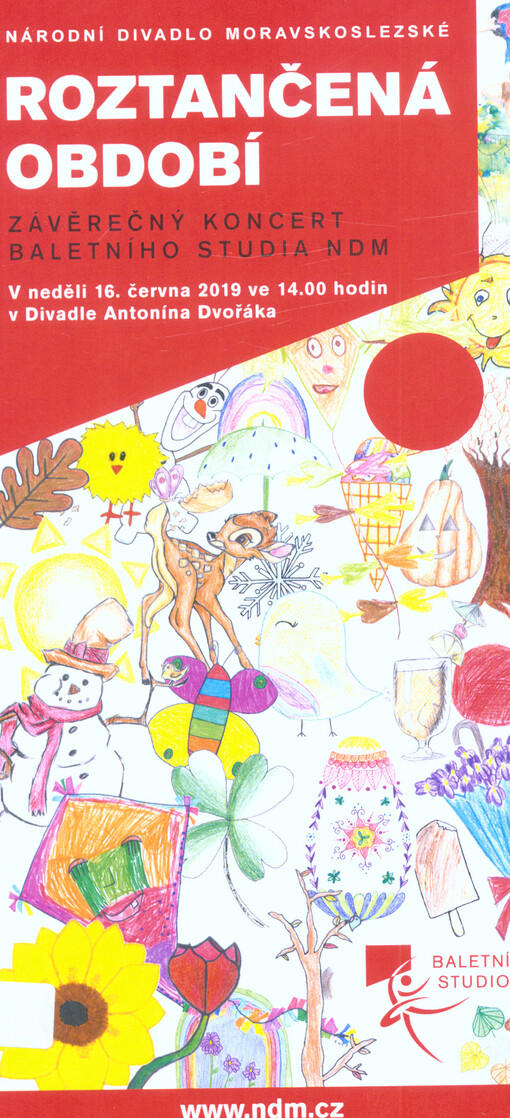 Roztančená období : závěrečný koncert baletního studia NDM : v neděli 16. června 2019 ve 14.00 hodin v Divadle Antonína Dvořáka