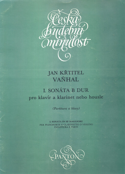 I. sonáta B dur pro klavír, klarinet nebo housle