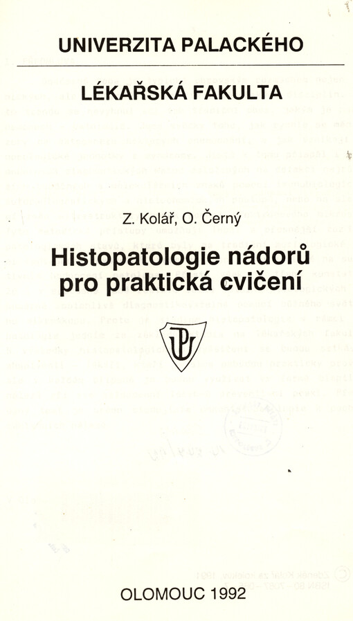 Histopatologie nádorů pro praktická cvičení