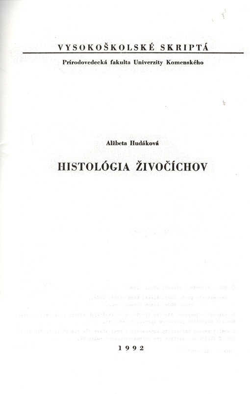 Histológia živočíchov