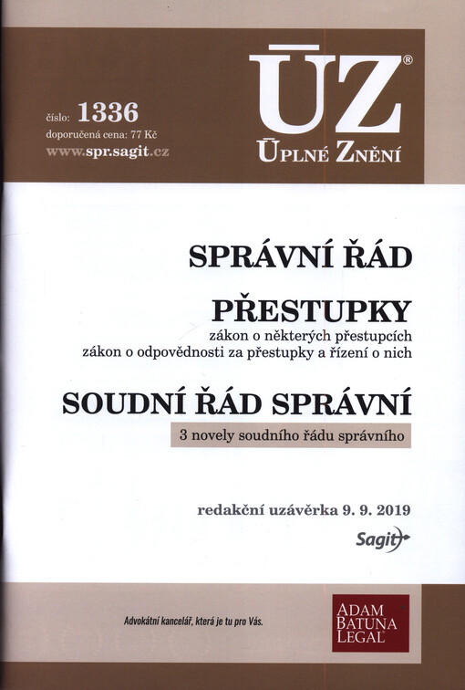 ÚZ č. 1336 Správní řád, Soudní správní řád, Přestupky