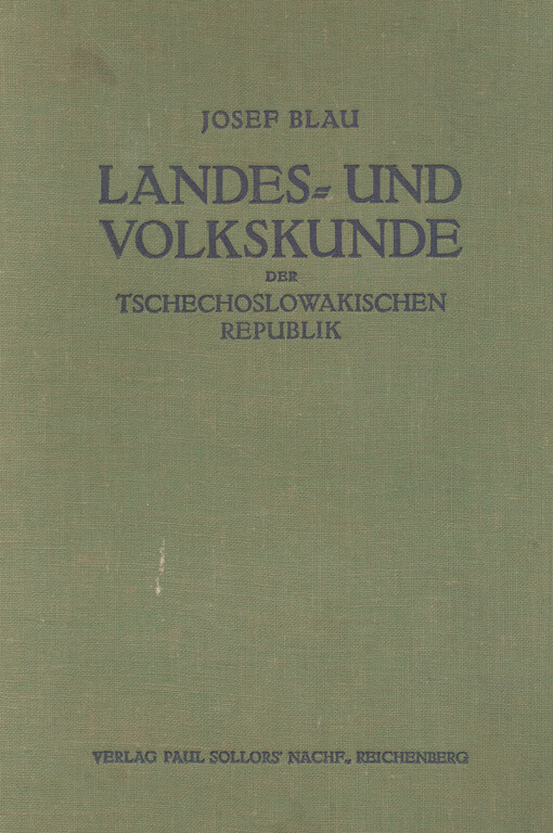 Landes- und Volkskunde der Tschechoslowakischen Republik