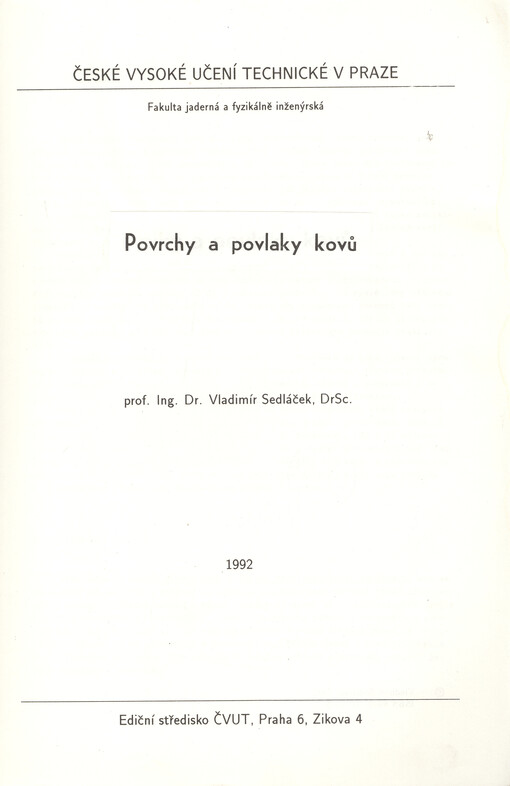 Povrchy a povlaky kovů