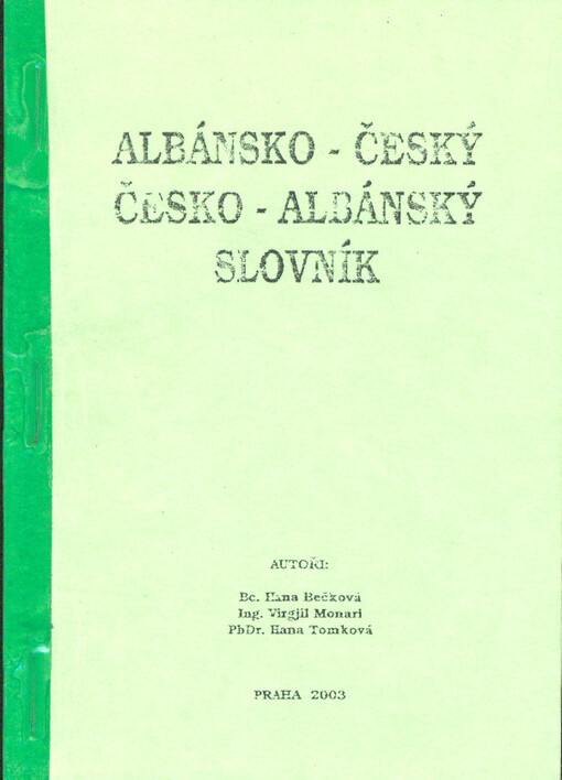 Albánsko-český, česko-albánský slovník