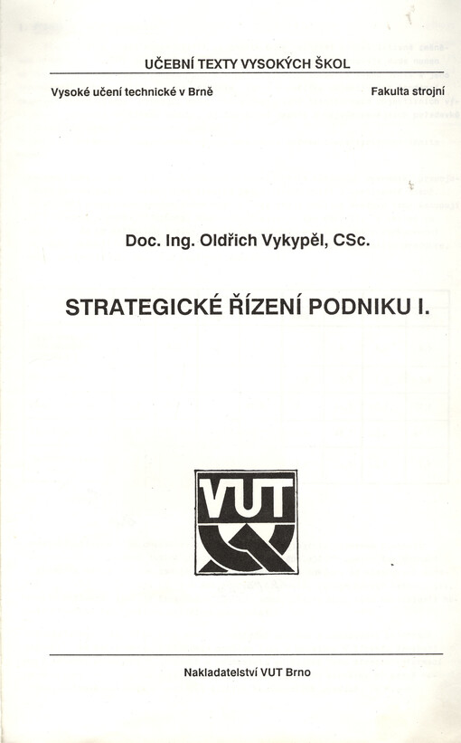 Strategické řízení podniku I