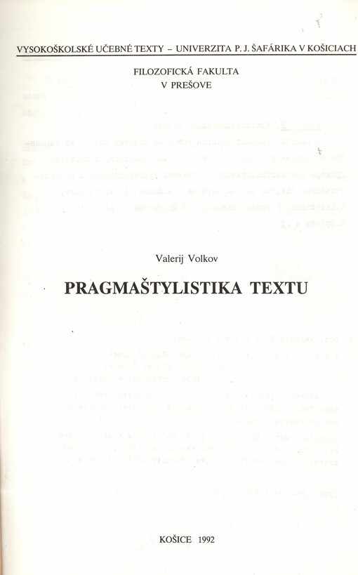 Pragmaštylistika textu