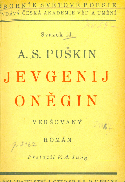 Jevgenij Oněgin :veršovaný román