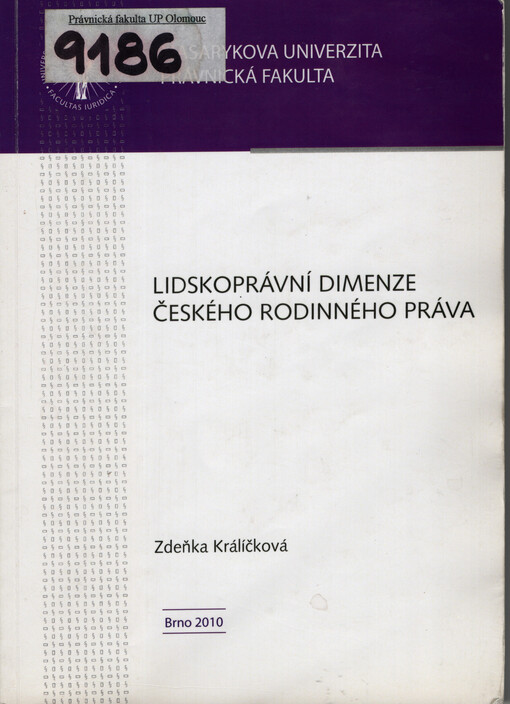 Lidskoprávní dimenze českého rodinného práva