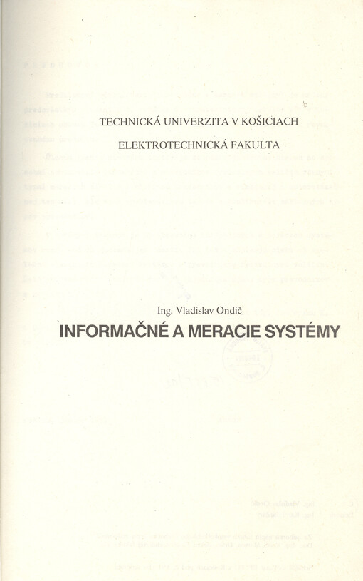 Informačné a meriace systémy