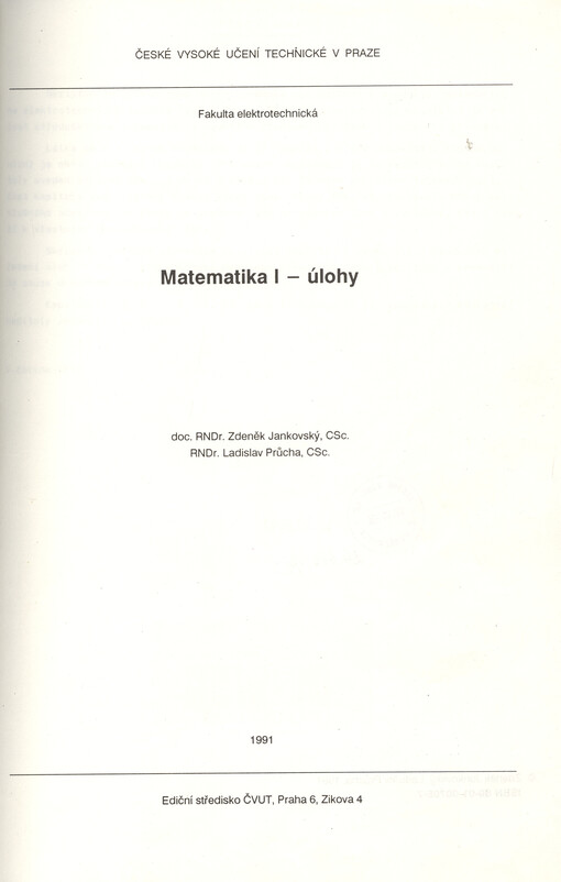 Matematika I - úlohy