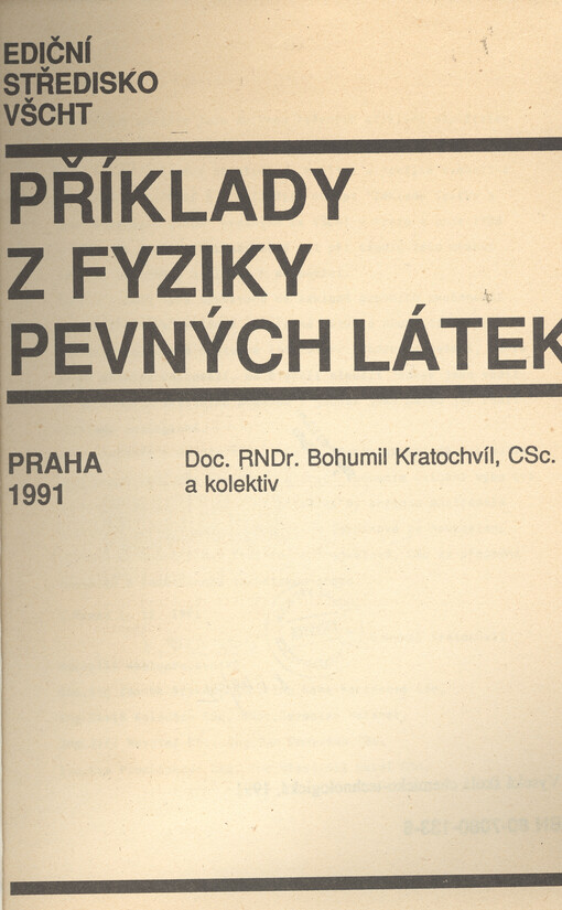 Příklady z fyziky pevných látek