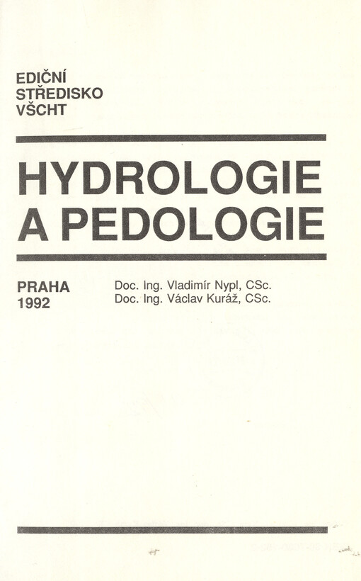 Hydrologie a pedologie
