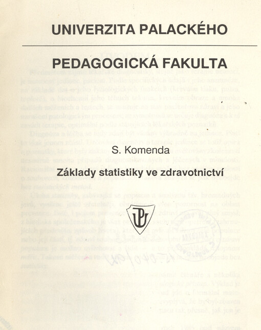 Základy statistiky ve zdravotnictví