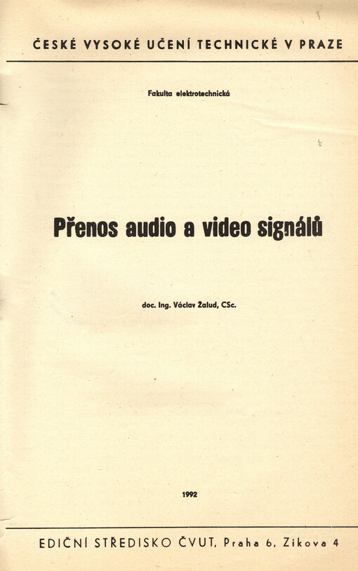 Přenos audio a video signálů
