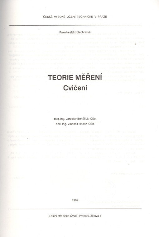 Teorie měření : cvičení