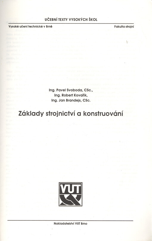 Základy strojnictví a konstruování