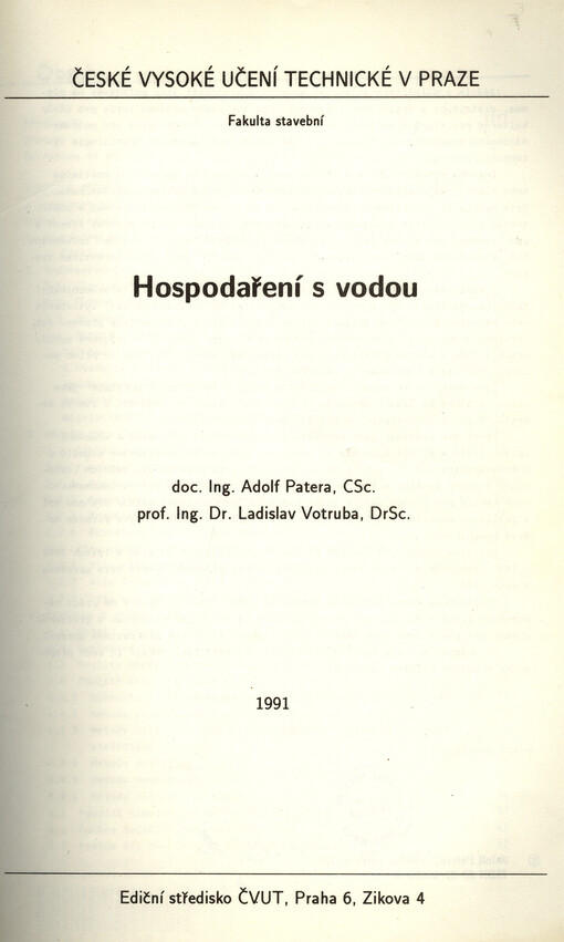 Hospodaření s vodou