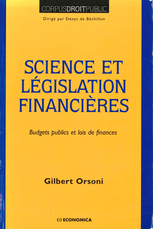 Science et législation financiéres : budgets publics et lois de finances