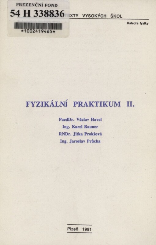 Fyzikální praktikum II