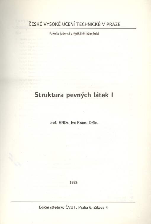Struktura pevných látek. I, [Geometrická krystalografie]