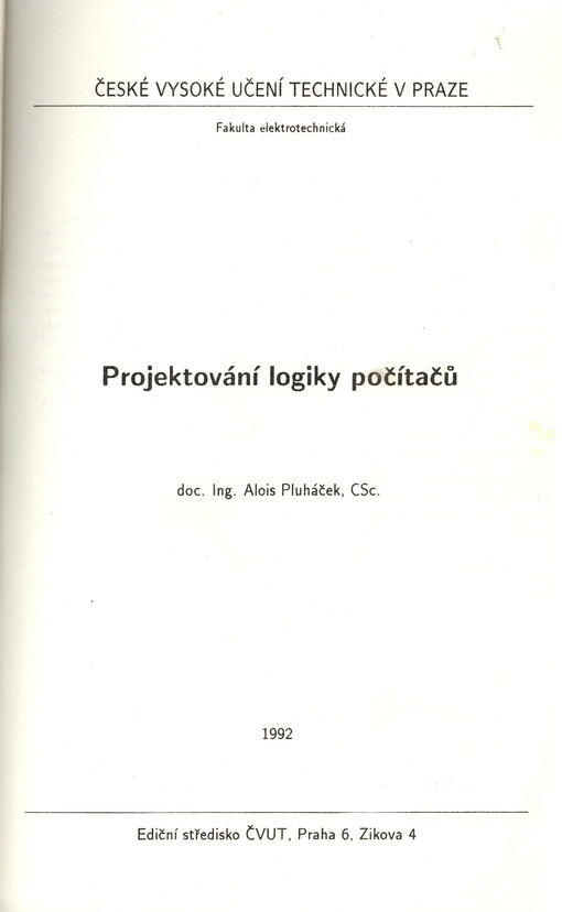 Projektování logiky počítačů