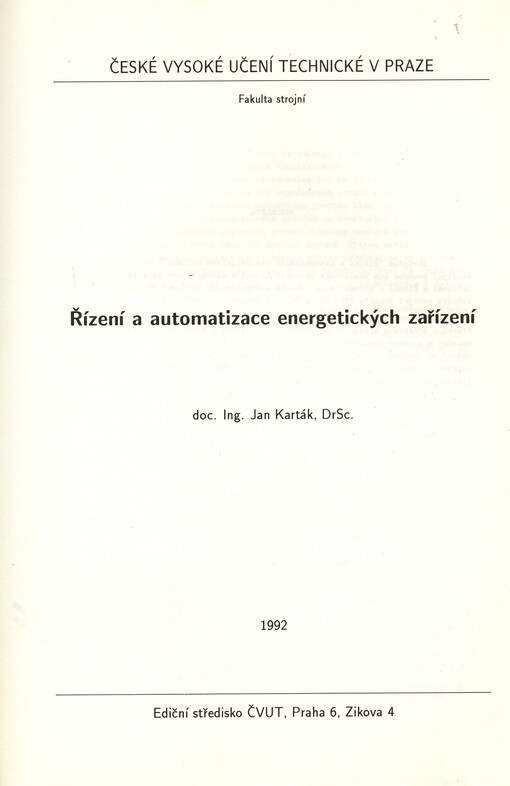 Řízení a automatizace energetických zařízení