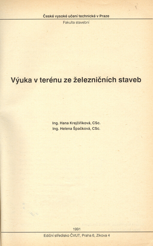 Výuka v terénu ze železničních staveb