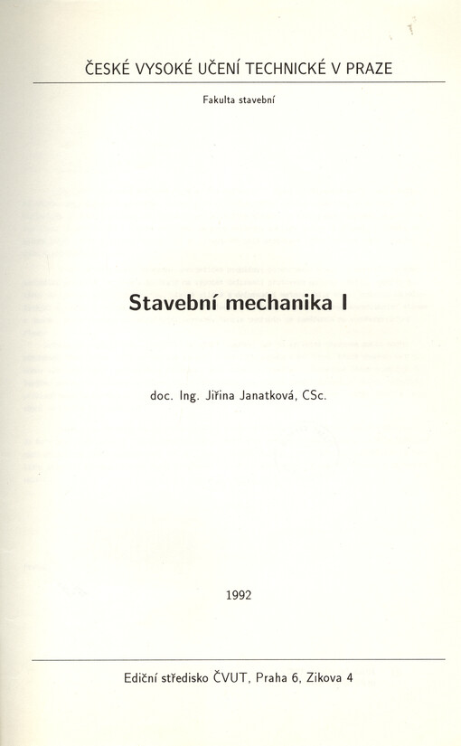 Stavební mechanika I