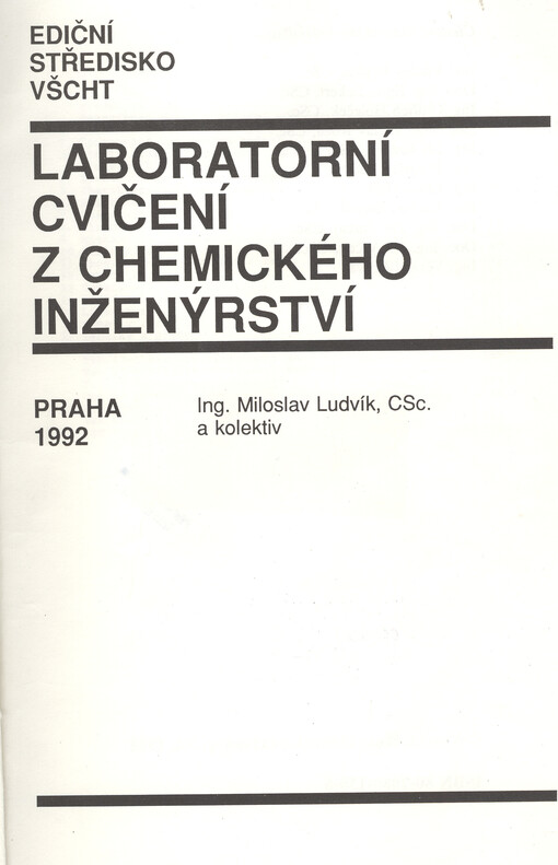 Laboratorní cvičení z chemického inženýrství