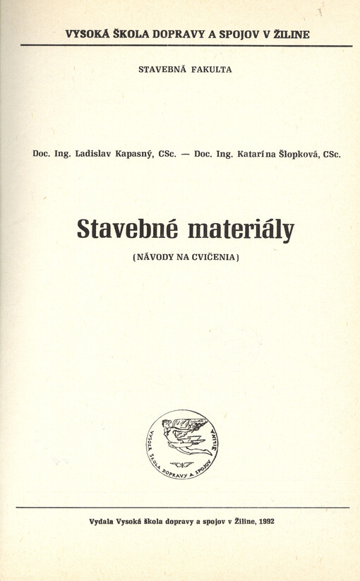 Stavebné materiály :(návody na cvičenia)