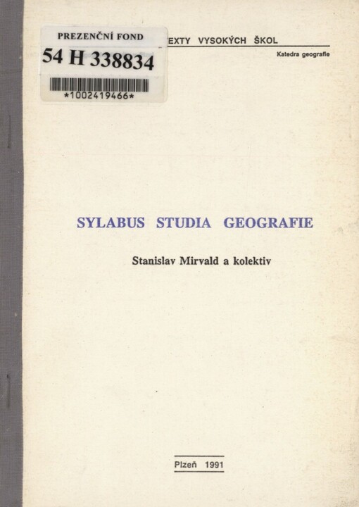Sylabus studia geografie