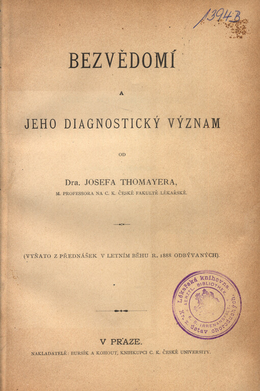Bezvědomí a jeho diagnostický význam
