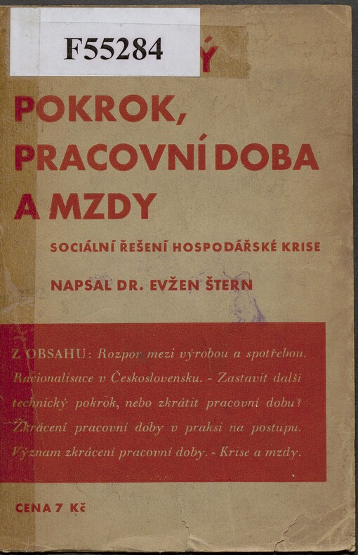 Technický pokrok, pracovní doba a mzdy :(sociální řešení hospodářské krise)