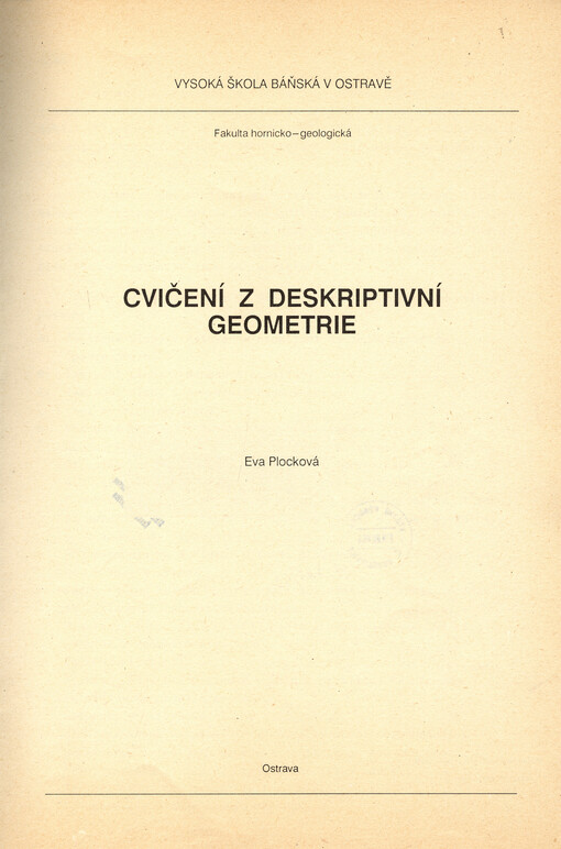 Cvičení z deskriptivní geometrie