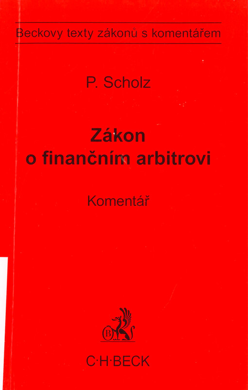Zákon o finančním arbitrovi : komentář
