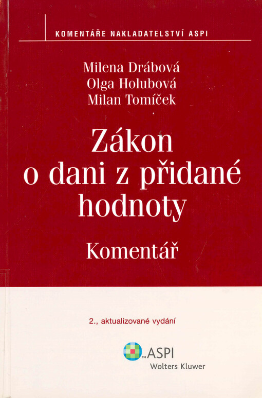 Zákon o dani z přidané hodnoty : komentář