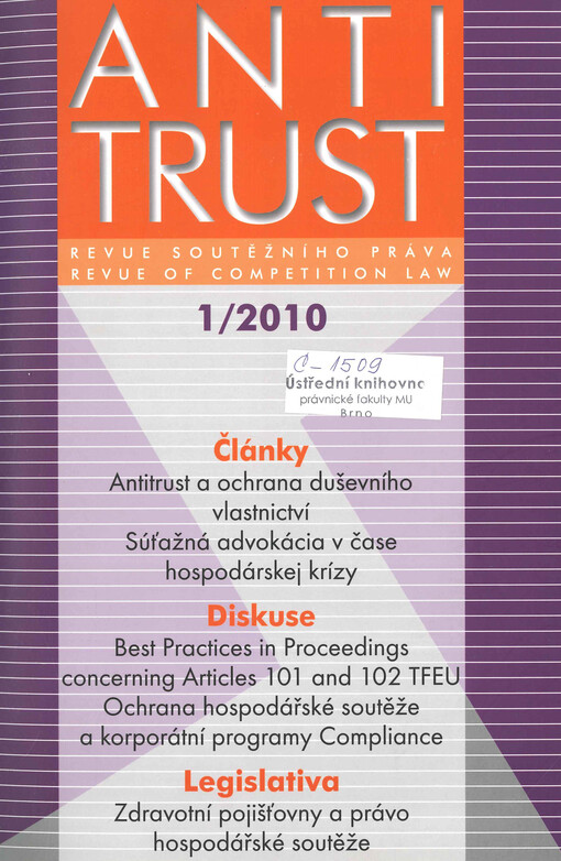Antitrust : revue soutěžního práva