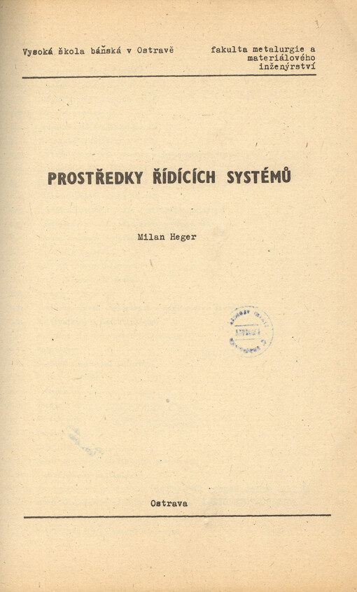 Prostředky řídících systémů
