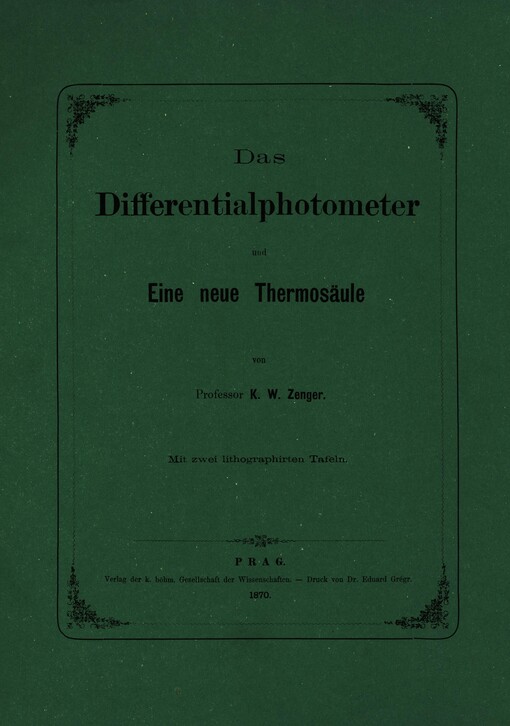 Differentialphotometer und eine neue Thermosäule