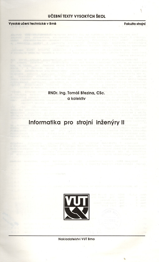 Informatika pro strojní inženýry II