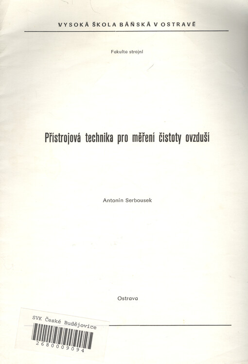 Přístrojová technika pro měření čistoty ovzduší