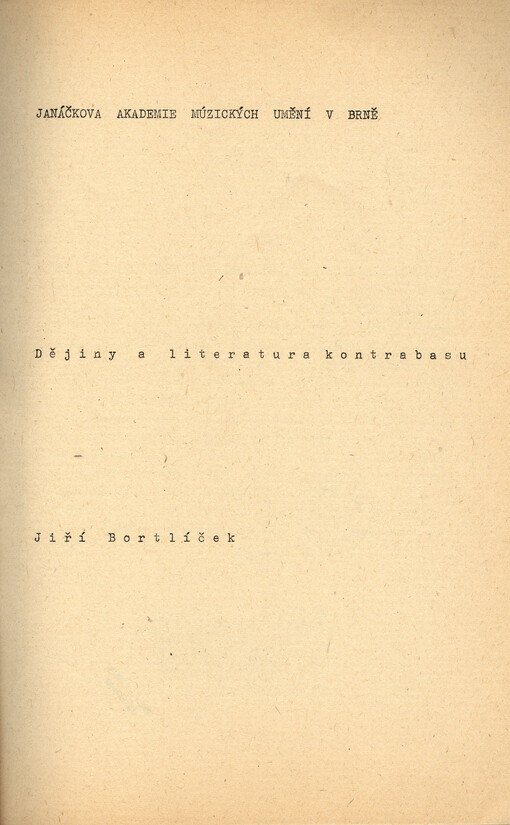 Dějiny a literatura kontrabasu