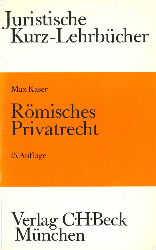 Römisches Privatrecht : ein Studienbuch