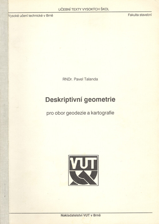 Deskriptivní geometrie pro obor geodezie a kartografie